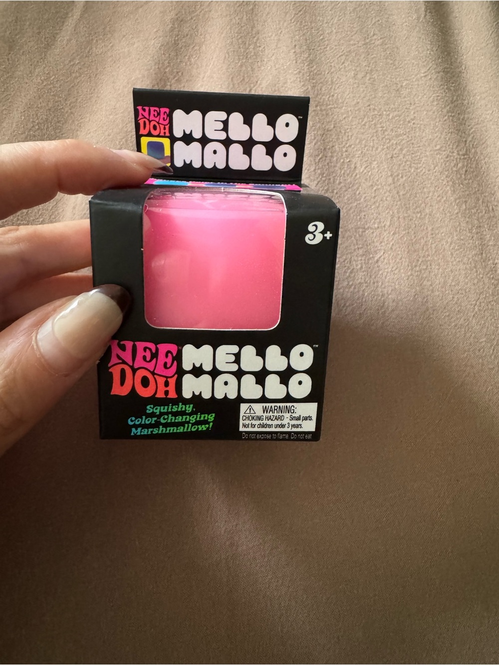 Needoh Authentic Mello Mallo Color-Changing Squishy Marshmallow - Pink